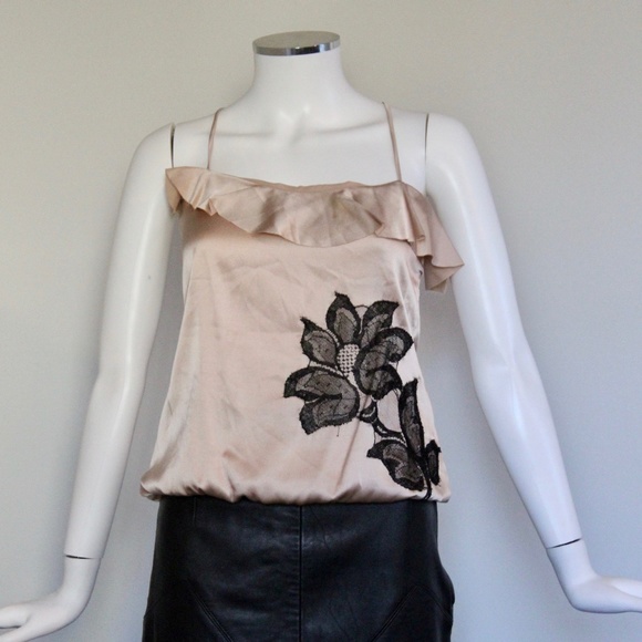 🌟VINTAGE🌟 Y2K Passion Bait Silk and Lace Spaghetti Strap Tank - Picture 1 of 7